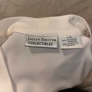 Jaclyn Smith Cream Blouse Vest Large Button Front Sleeveless Workwear Office Top